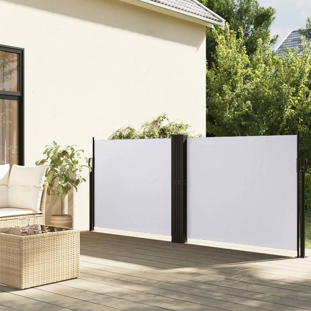 sidemarkise 140x1200 cm sammenrullelig hvid