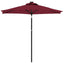 parasol med stålstang 225x225x212 cm bordeauxrød