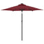parasol med stålstang 225x225x212 cm bordeauxrød