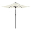 parasol med LED-lys og stålstang 225x225x212 cm hvid