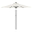 parasol med LED-lys og stålstang 225x225x212 cm hvid
