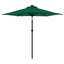 parasol med LED-lys og stålstang 225x225x212 cm grøn