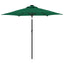 parasol med LED-lys og stålstang 225x225x212 cm grøn