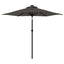 parasol med LED-lys og stålstang 225x225x212 cm antracitgrå