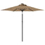 parasol med LED-lys og stålstang 225x225x212 cm gråbrun