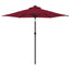 parasol med LED-lys og stålstang 225x225x212 cm bordeauxfarvet