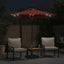 parasol med LED-lys og stålstang 225x225x212cm terrakottafarvet