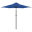 parasol med LED-lys og stålstang 225x225x212 cm azurblå