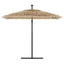 haveparasol med stålstang 246x246x230 cm brun