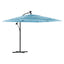 haveparasol med stålstang 246x246x230 cm blå