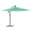 haveparasol med stålstang 246x246x230 cm grøn