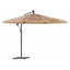 haveparasol med stålstang 269x269x235 cm brun