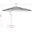 haveparasol med stålstang 269x269x235 cm brun