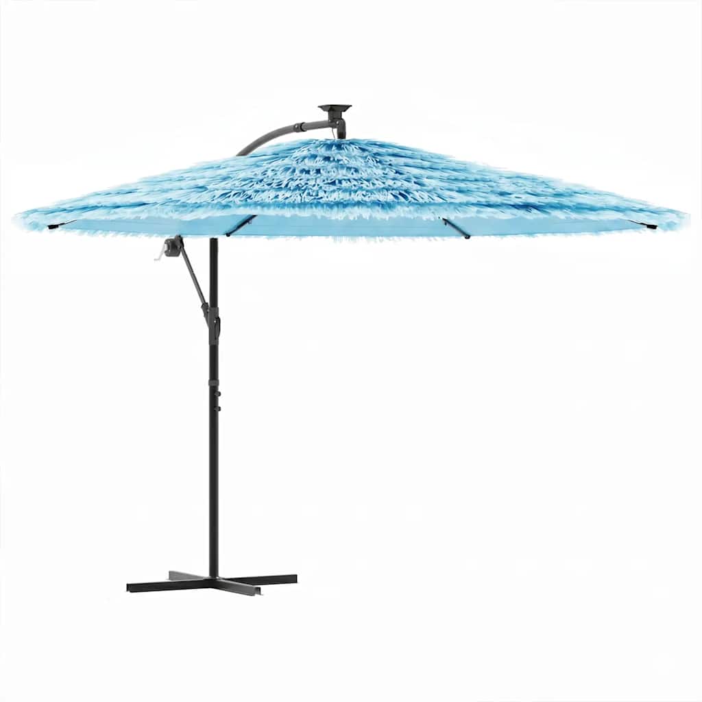 haveparasol med stålstang 269x269x235 cm blå