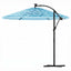 haveparasol med stålstang 269x269x235 cm blå