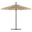 haveparasol med stålstang 290x290x238 cm brun