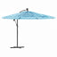haveparasol med stålstang 290x290x238 cm blå