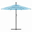 haveparasol med stålstang 290x290x238 cm blå