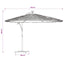 haveparasol med stålstang 290x290x238 cm grøn