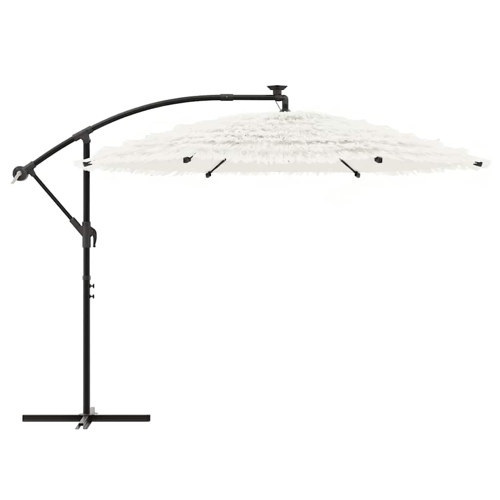 haveparasol med stålstang 290x290x238 cm hvid