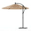 haveparasol med LED-lys og stålstang 246x246x230 cm brun
