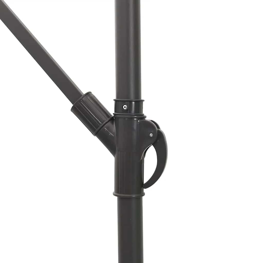 haveparasol med LED-lys og stålstang 246x246x230 cm brun