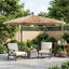 haveparasol med LED-lys og stålstang 246x246x230 cm brun