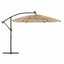 haveparasol med LED-lys og stålstang 269x269x235 cm brun