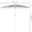parasol med stålstang 223x223x213 cm brun