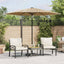 haveparasol med stålstang 268x268x226 cm brun