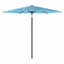 haveparasol med stålstang 268x268x226 cm blå