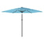 haveparasol med stålstang 288x288x225 cm blå