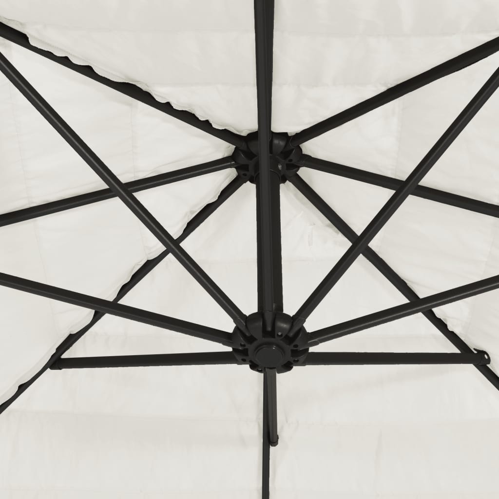 haveparasol med stålstang 288x288x225 cm hvid
