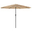haveparasol med stålstang 324x324x247 cm brun