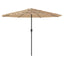 haveparasol med stålstang 388x388x248 cm brun