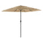 haveparasol med LED-lys og stålstang 248x248x248 cm brun