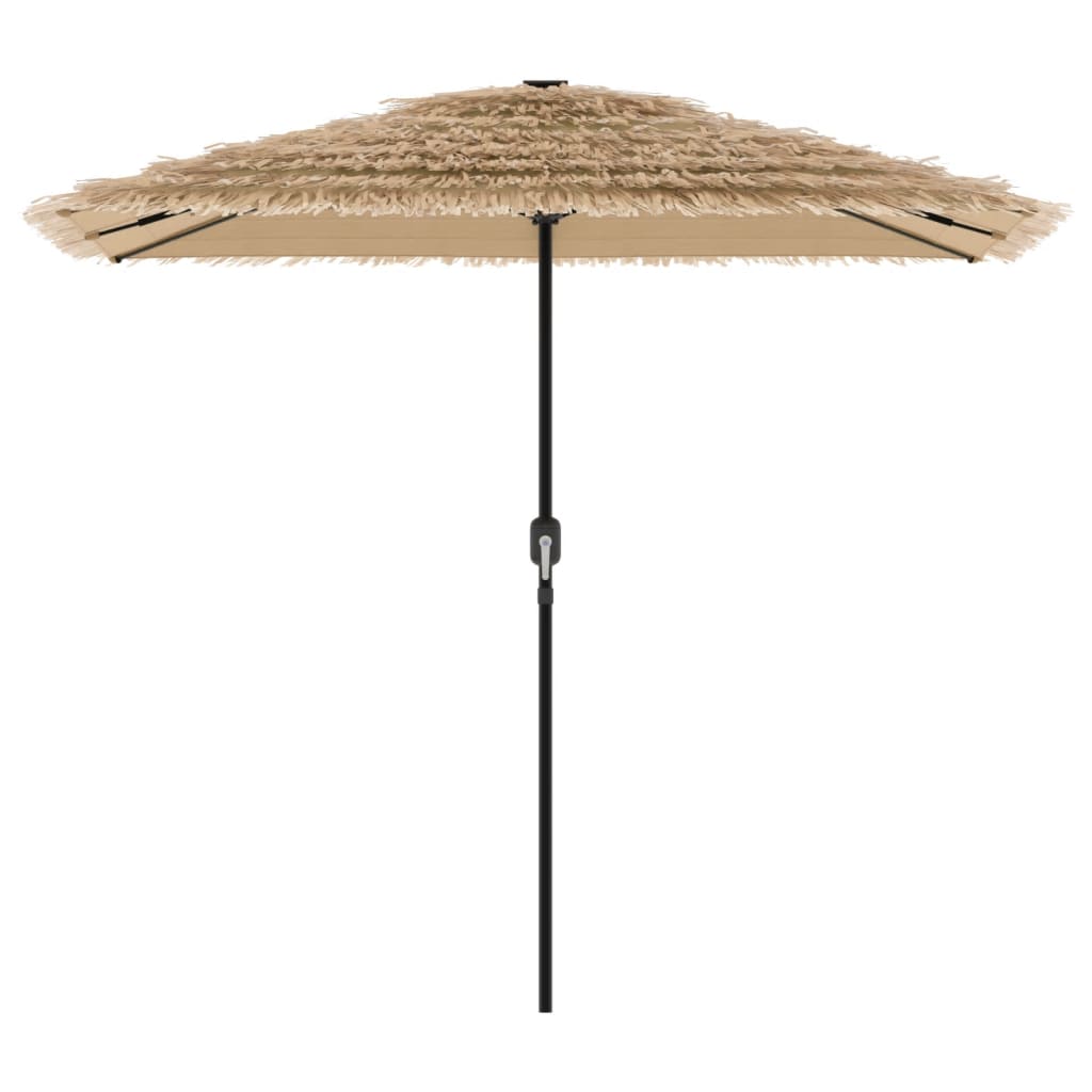 haveparasol med LED-lys og stålstang 248x248x248 cm brun