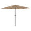 haveparasol med LED-lys og stålstang 248x248x248 cm brun