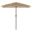 haveparasol med LED-lys og stålstang 248x248x248 cm brun