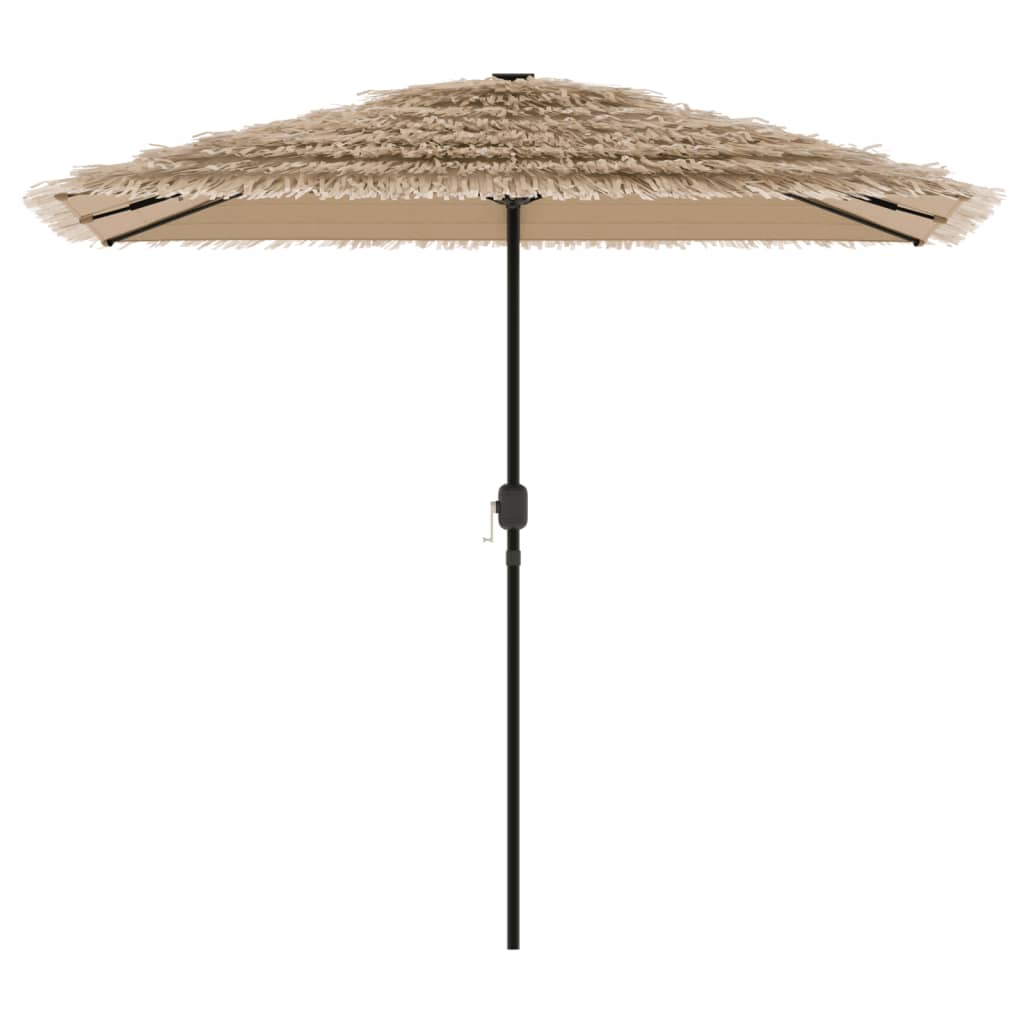 haveparasol med LED-lys og stålstang 248x248x248 cm brun