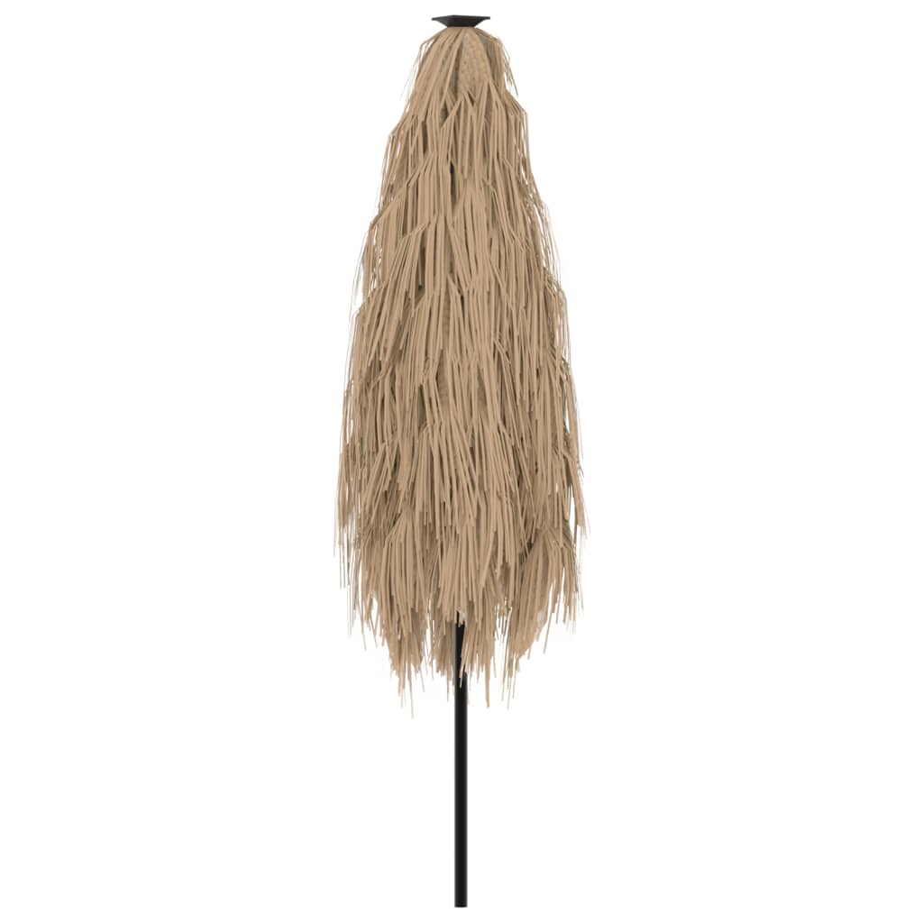 haveparasol med LED-lys og stålstang 248x248x248 cm brun