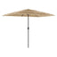 haveparasol med LED-lys og stålstang 300x200x250 cm brun