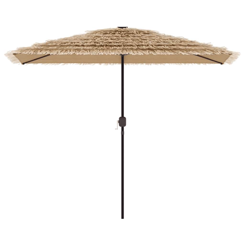 haveparasol med LED-lys og stålstang 300x200x250 cm brun