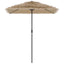 haveparasol med LED-lys og stålstang 300x200x250 cm brun