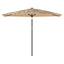 haveparasol med LED-lys og stålstang 288x288x225 cm brun