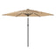 haveparasol med LED-lys og stålstang 288x288x225 cm brun