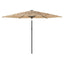 haveparasol med LED-lys og stålstang 288x288x225 cm brun