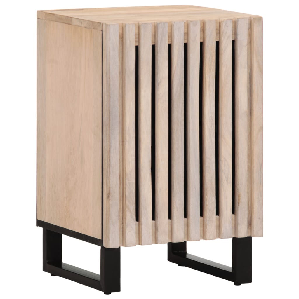 Badeværelsesskab 38 × 34 × 58 cm i massivt mangotræ - afbleget finish