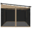 pavillon 4x3 m mesh-vægge stål gråbrun