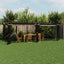 pavillon 6x3 m mesh-vægge stål gråbrun